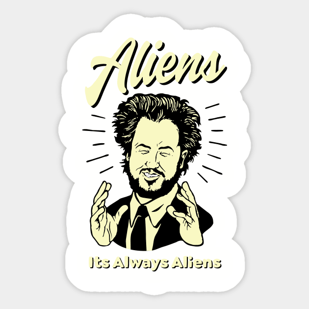 Giorgio Tsoukalos aliens it’s always aliens Sticker by BanyakMau